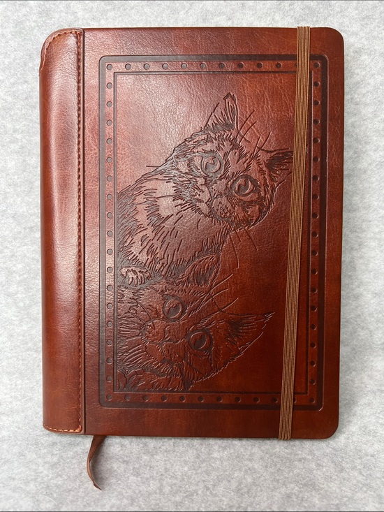 Settini Other - Vegan Leather Hardcover Cat 192 Page Lined Brown Journal